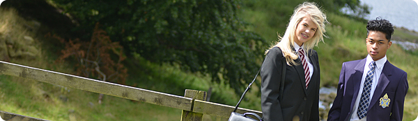 Eco school uniform blazers, sweatshirts, skirts and trousers