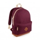 School or college retro style backpack, padded back panel, contrast colour zips