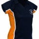Sports Team V-Neck Fitted Shirt with Collar, Contrast Panels and Capped Sleeves