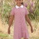 School Gingham Summer Dress Zip Front