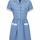 School Gingham Summer Dress Back Tie Belt