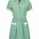 School Gingham Summer Dress Back Tie Belt