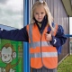 School wear hi vis waistcoat with velcro fastening and polyester bound seams