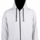 School or College Zipped Hoody Zoodie with Contrast Colour Hood and Drawcords