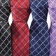 Stylish polyester check line pattern tie 57" in length and 4" blade width