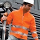 Soft shell hi viz waterproof work jacket, windproof, breathable, reflective tape