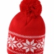 School knitted Fair Isles hat, traditional pattern, ear protection, pompom