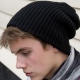 School wear double knit whistler hat, chunky soft knit, hem turn up option 