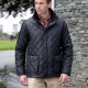 Diamond quilted padded jacket, corduroy collar, patch pockets, taffeta polyester