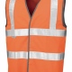 School wear hi vis waistcoat with velcro fastening and polyester bound seams