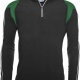 Sports fleece top 1/4 zip contrast colours with white piping