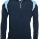 Sports fleece top 1/4 zip contrast colours with white piping
