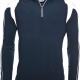 Sports fleece top 1/4 zip contrast colours with white piping