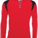 Sports fleece top 1/4 zip contrast colours with white piping