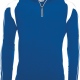 Sports fleece top 1/4 zip contrast colours with white piping