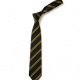 School uniform tie with double stripes, polyester, elastic, clip on, standard