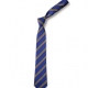 School uniform tie with double stripes, polyester, elastic, clip on, standard