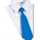 School uniform tie plain colour, polyester, elastic, clip on, standard