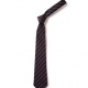 School uniform tie with thin stripe, polyester, elastic neck, clip on, standard
