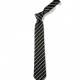 School uniform tie with thin stripe, polyester, elastic neck, clip on, standard