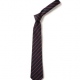 School uniform tie with thin stripe, polyester, elastic neck, clip on, standard