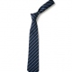 School uniform tie with thin stripe, polyester, elastic neck, clip on, standard