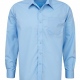 Boys school shirt with tie collar and long sleeves in Blue