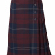 Girls senior school tartan knife pleat kilt skirt button fastening