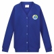 School uniform cardigan printed with Wollescote Primary School badge