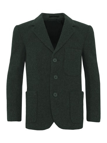 Boys School Flannel Wool Blazer Green