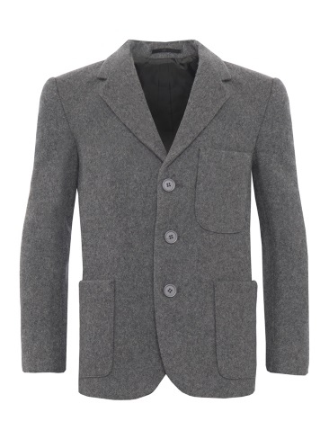 Boys School Flannel Wool Blazer Grey