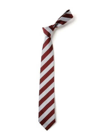 Maroon & White Broad Stripe Tie (Box of 24)