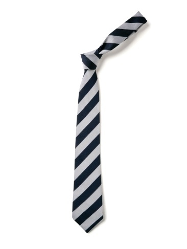 Navy & White Broad Stripe Tie (Box of 24)