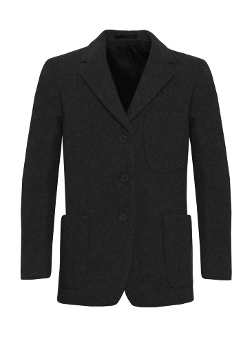Girls School Flannel Wool Blazer Black