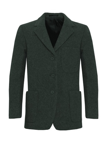 Girls School Flannel Wool Blazer Green