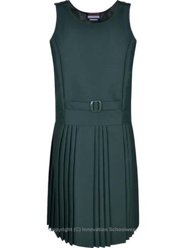 School Pinafore Dress, Pleats, False Belt