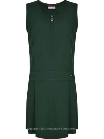 School Pinafore Dress, Zip Front, Stretch Fabric