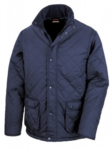 Diamond Quilted Padded Jacket Corduroy Collar