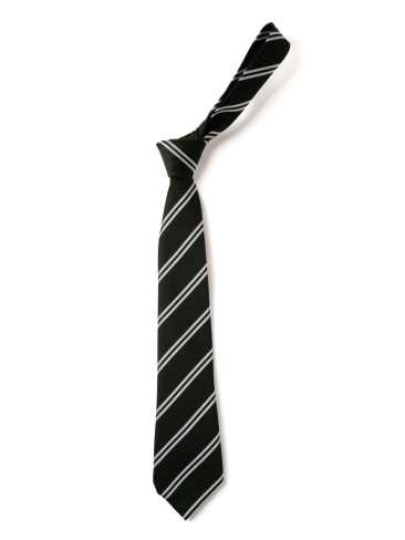 Black With White Double Stripe Tie (Box of 24)