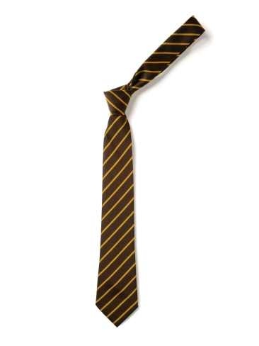 Brown With Gold Thin Stripe Tie (Box of 24)