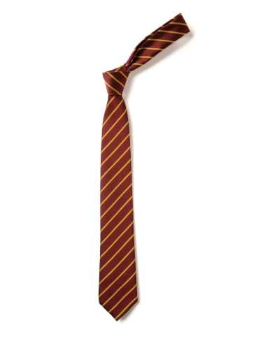 Maroon With Gold Thin Stripe Tie (Box of 24)