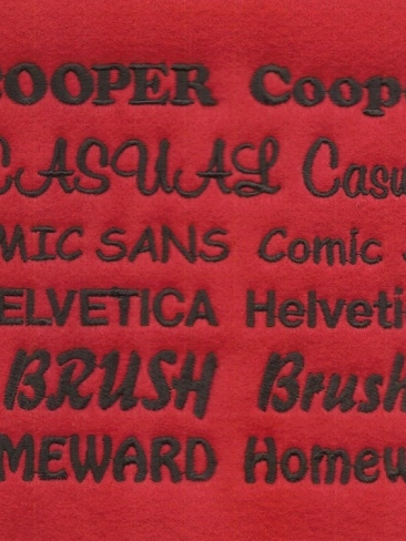 Personalised Embroidery Text Style Fonts