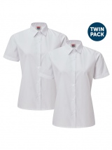 School Blouse Short Sleeve Twin Pack White